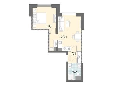 Планировки однокомнатные в ЖК «ЗИЛАРТ»