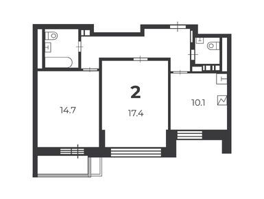 2-комнатная 57.80 кв.м, Жилой дом «Летчика Бабушкина ул., д. 29, к. 5», 24 750 218 руб.