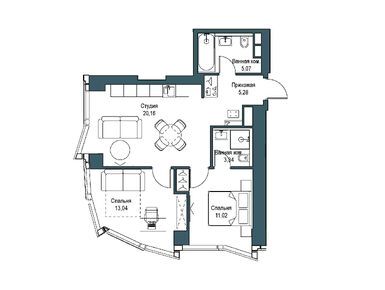 Планировки двухкомнатные в ЖК Famous (Фэймос)