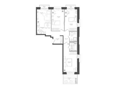 Планировки трехкомнатные в ЖК «Селигер Сити»