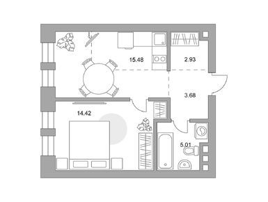 1-комнатная 41.52 кв.м, ЖК MYPRIORITY Павелецкая (Май Приорити Павелецкая), 27 686 044 руб.