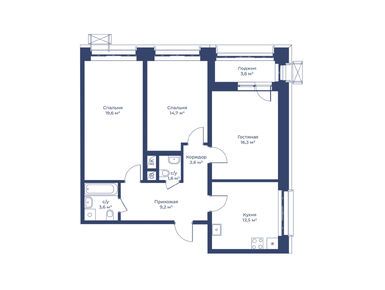 Планировки трехкомнатные в ЖК «Цветочный Город»