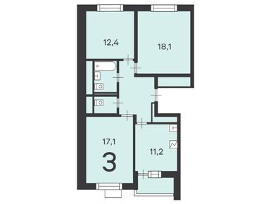 3-комнатная 73.60 кв.м, Жилой дом «Чечерский пр-д, д. 28, к. 1, 2», 16 817 600 руб.