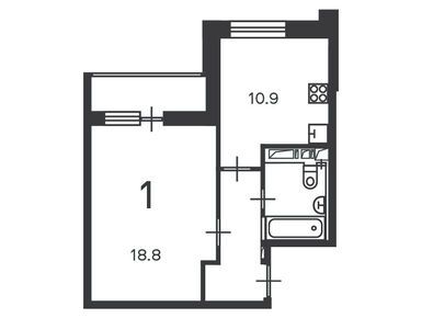 Планировки однокомнатные в Жилой дом «Полярная ул., д. 3»
