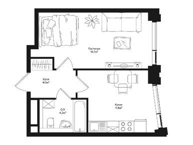 1-комнатная 36.70 кв.м, ЖК Rakurs (Ракурс), 22 048 516 руб.