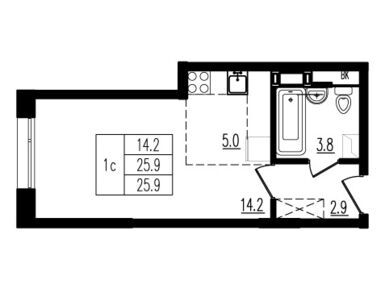 Планировки студии в ЖК «Пироговская ривьера»
