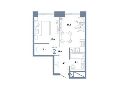 Планировки двухкомнатные в ЖК «Страна. Заречная»