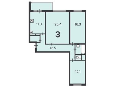 3-комнатная 83.90 кв.м, Жилой дом «Фрезер ш., д. 7/2», 25 060 930 руб.