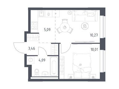 Планировки однокомнатные в ЖК «Новое Видное»