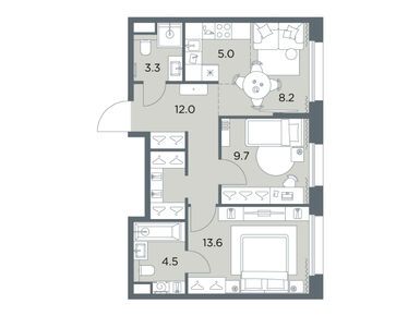 Планировки трехкомнатные в ЖК «Станиславский»