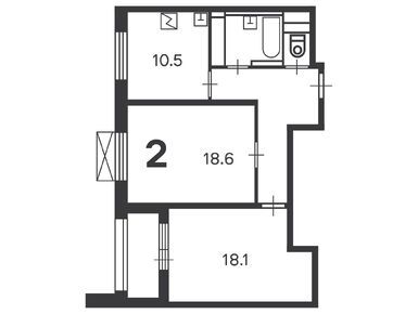 2-комнатная 62.70 кв.м, Жилой дом «Окружная ул., д. 2А», 18 590 550 руб.