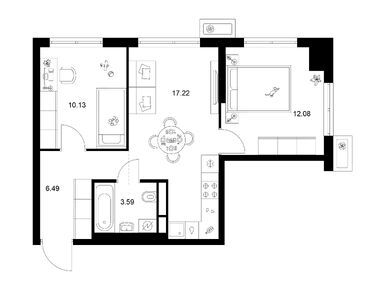 Планировки двухкомнатные в Квартал Мит