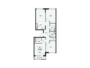 Планировки четырехкомнатные в ЖК «Южные Сады»