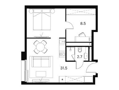 Планировки 2-к. апартаменты в «Аквилон Signal» (Аквилон Сигнал)