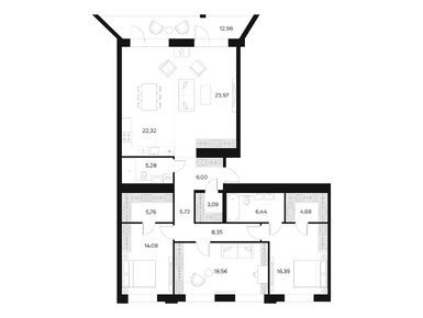 Планировки четырехкомнатные в ЖК Forst (Форст)