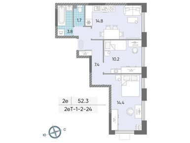 Планировки двухкомнатные в ЖК «Лучи»