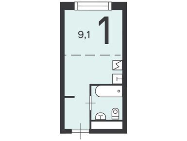 Планировки студии в Жилой дом «Клинская ул., д. 2А, к. 7»
