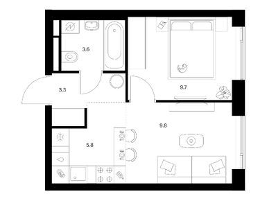 Планировки однокомнатные в Мичуринский парк