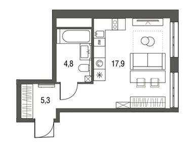 Студия 28.50 кв.м, ЖК «Сиреневый парк», 14 979 215 руб.
