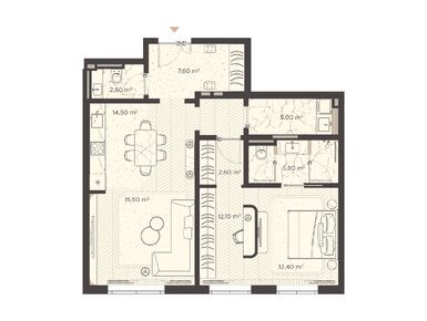 1-комнатная 78.10 кв.м, Клубный дом Nicole (Николь), 234 300 000 руб.