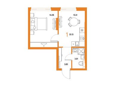 Планировки однокомнатные в ЖК «Страна. Парковая»