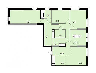 Планировки четырехкомнатные в ЖК Парковый квартал Self (Селф)
