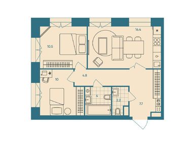 Планировки трехкомнатные в ЖК ERA (ЭРА)