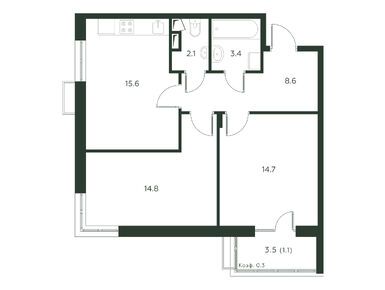 Планировки трехкомнатные в ЖК «Павлово 3»