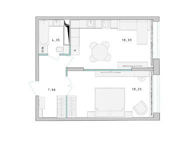 Планировки однокомнатные в ЖК «Серебро»