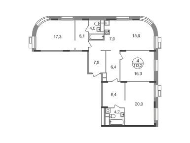 Планировки четырехкомнатные в ЖК «Резиденции Сколково»