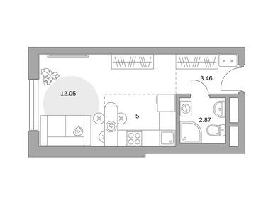 Студия 23.38 кв.м, ЖК «Новая Алексеевская роща», 4 918 485 руб.