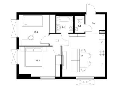 Планировки двухкомнатные в Никольские луга