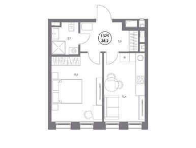 1-комнатная 38.20 кв.м, ЖК «Адмирал», 20 837 676 руб.