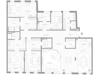 Планировки четырехкомнатные в Клубный дом Nicole (Николь)