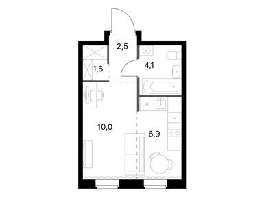 Планировки студии в ЖК «1-й Ясеневский» (Первый Ясеневский)