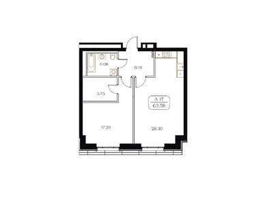 1-комнатные 63.58 кв.м, «Золотой квартал» (Картьер д’Ор), 111 265 000 руб.