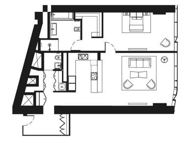 Планировки 2-к. апартаменты в МФК «ОКО»