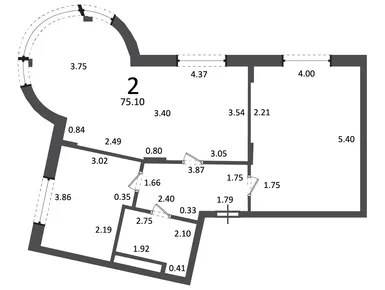2-комнатная 75.10 кв.м, Жилой дом «Академика Дыхне ул., д. 18», 13 421 372 руб.