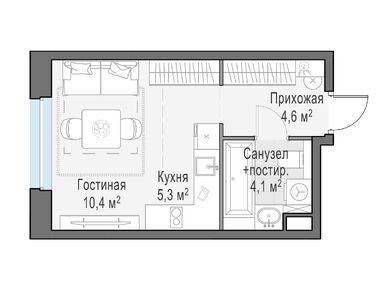 Планировки студии в ЖК «Белый Град»