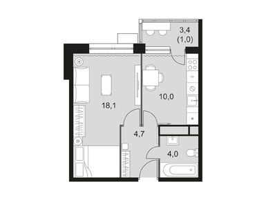 Планировки однокомнатные в ЖК «Датский квартал»