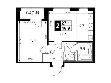 Планировки двухкомнатные в ЖК «1-й Южный» (Первый Южный)