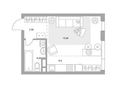 Студия 29.48 кв.м, ЖК MYPRIORITY Нижегородская (Май Приорити Нижегородская), 12 317 154 руб.