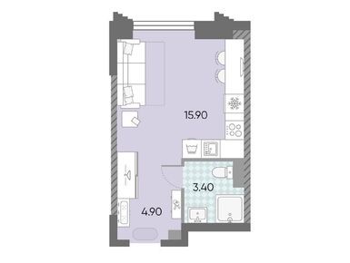 Студия 24.22 кв.м, ЖК «Обручева 30», 18 922 318 руб.