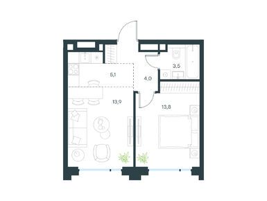 Планировки двухкомнатные в Level Бауманская