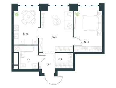 Планировки двухкомнатные в Level Южнопортовая