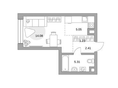 Студия 28.08 кв.м, ЖК MYPRIORITY Мневники (Май Приорити Мневники), 16 518 010 руб.