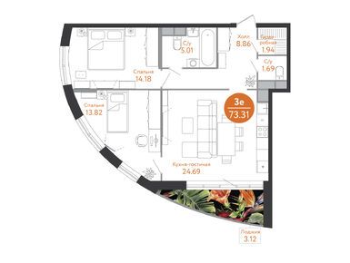 Планировки трехкомнатные в Russian Design District (Рашен Дизайн Дистрикт)