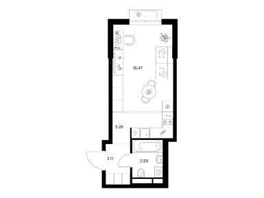 Планировки студии в Квартал Мит