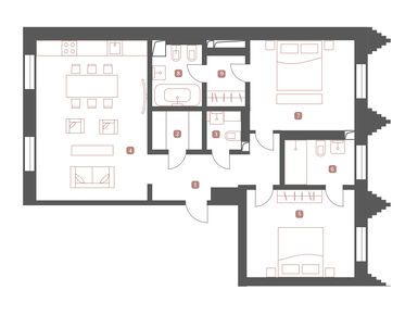 Планировки 2-к. апартаменты в «Большая Дмитровка IX»