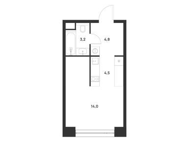 Студия 26.50 кв.м, ЖК Voice Towers (Войс Тауэрс), 17 750 000 руб.